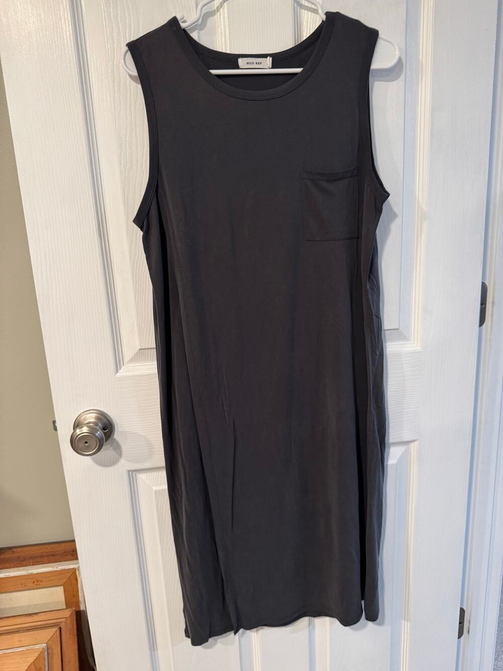 Mod Ref Sleeveless Tshirt Dress- Midi- Dark Gray- Size M